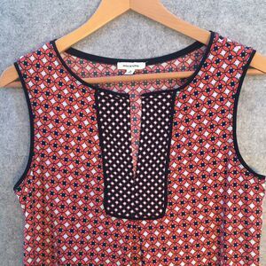 Max Studio Dress Summer Sleeveless Shift, Women's Size S Red Navy Split Neckline